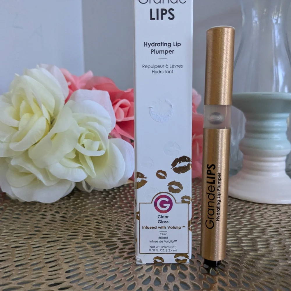 Grande Cosmetics Grande LIPS Hydrating Lip Gloss Plumper - Barely There-NIB